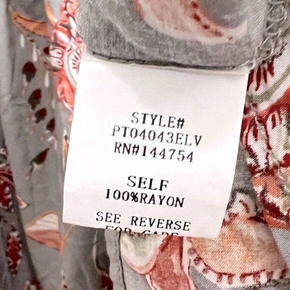 Davi & Dani Brand Meadow Peasant Blouse In Sage Floral & Paisley 0001 - Picture 5 of 9